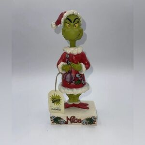 Dr. Seuss Jim Shore Grinch Naughty Nice 2 Sided Statue Figurine 6002068 9” NEW
